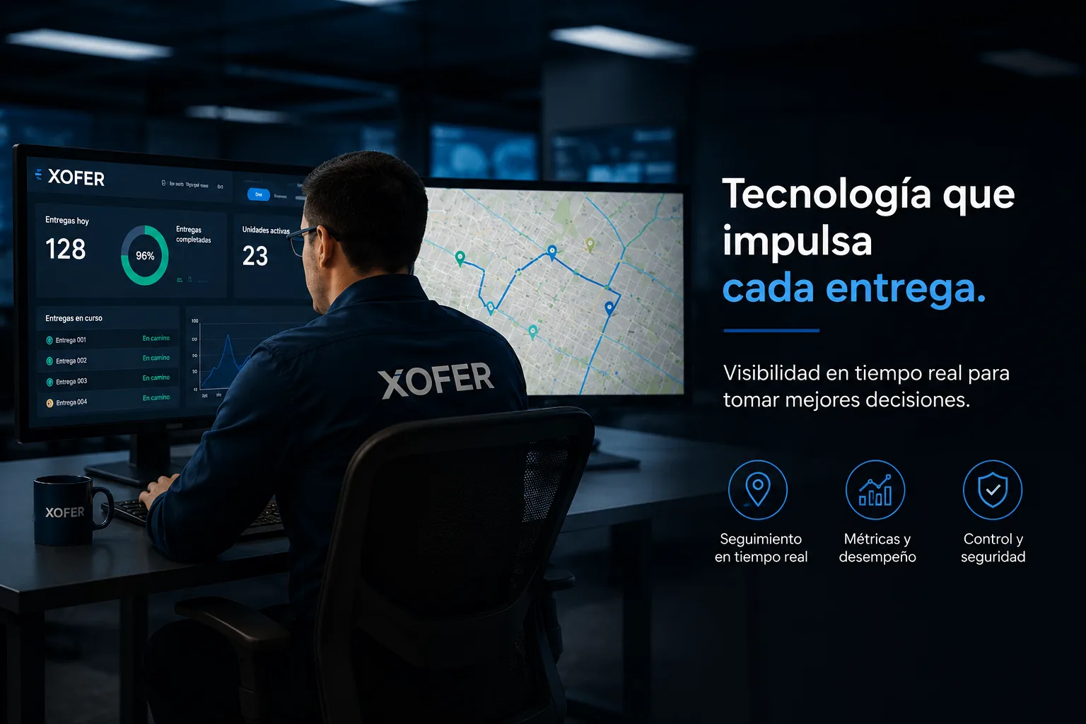 Plataforma de monitoreo XOFER: mapa en tiempo real de entregas última milla